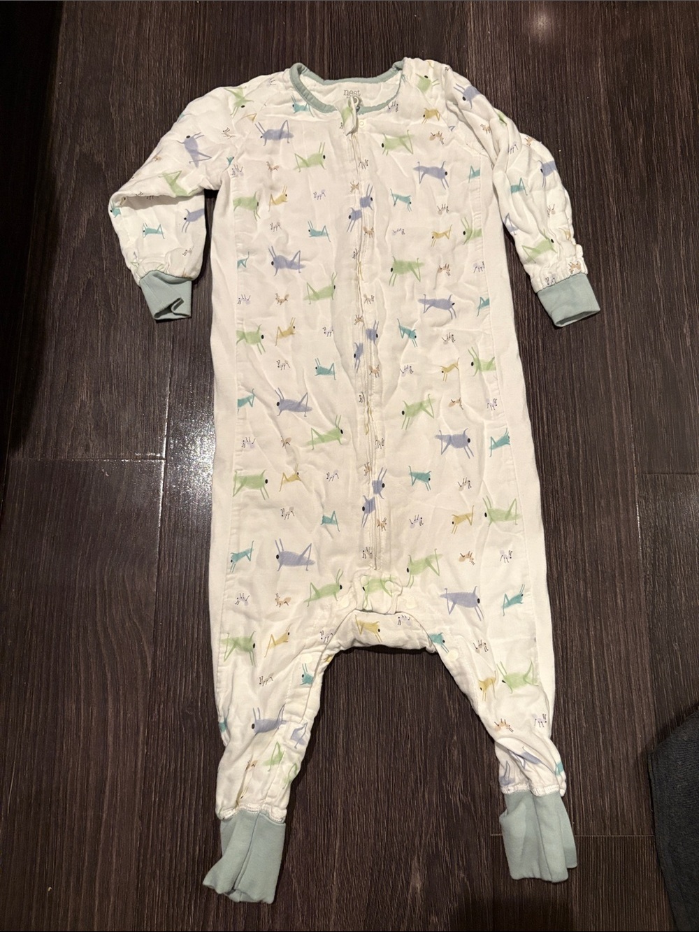 Nest designs grasshopper footed sleep suit 2.5-4T zip up